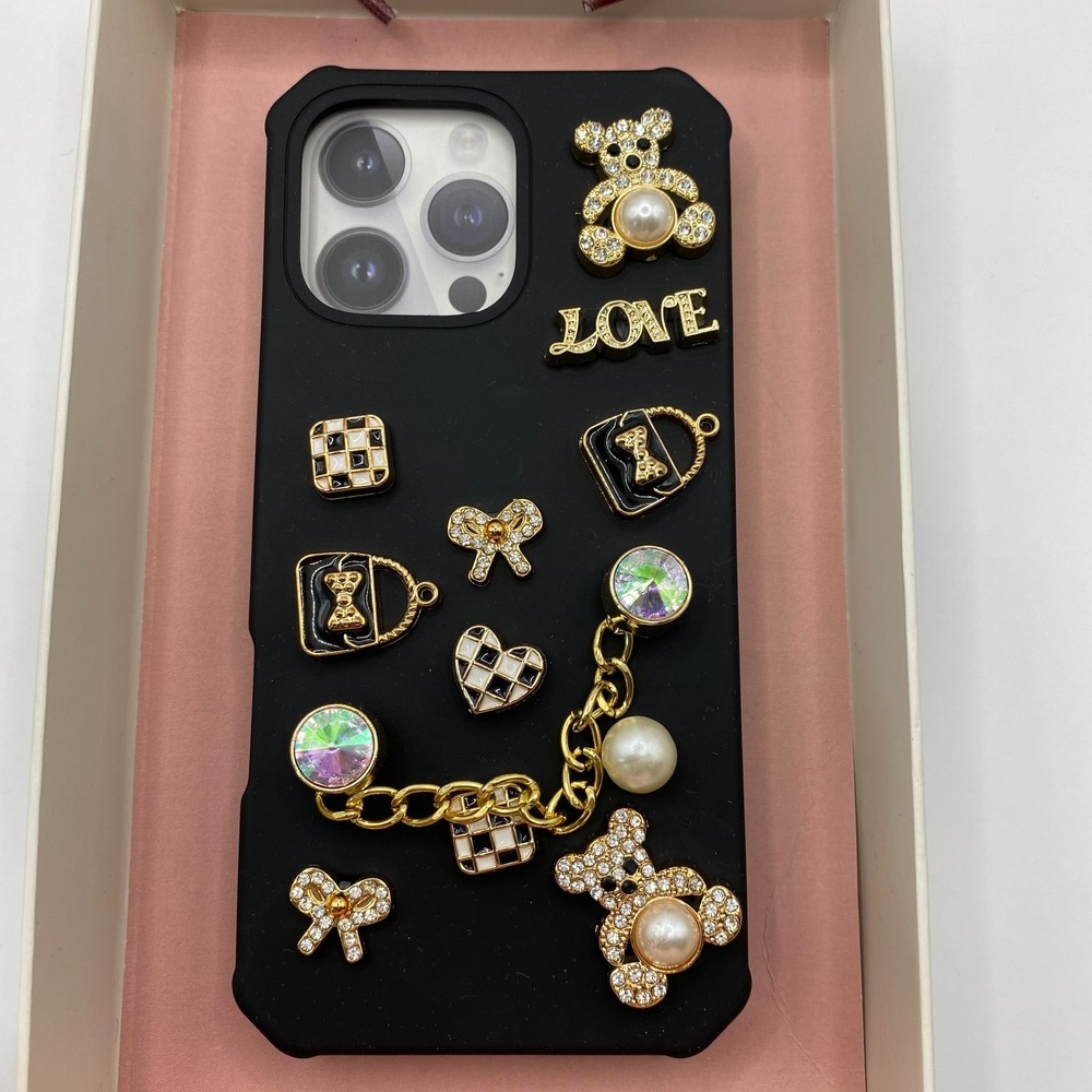 Artikl iPhone 16 Pro Max Phone Case Black 15 Pop Charms Teddy Bear Heart NIB